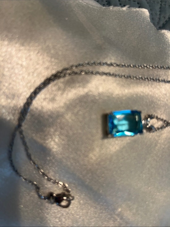 Jewelry - Blue Emerald-Cut Pendant Necklace - Women Jewelry